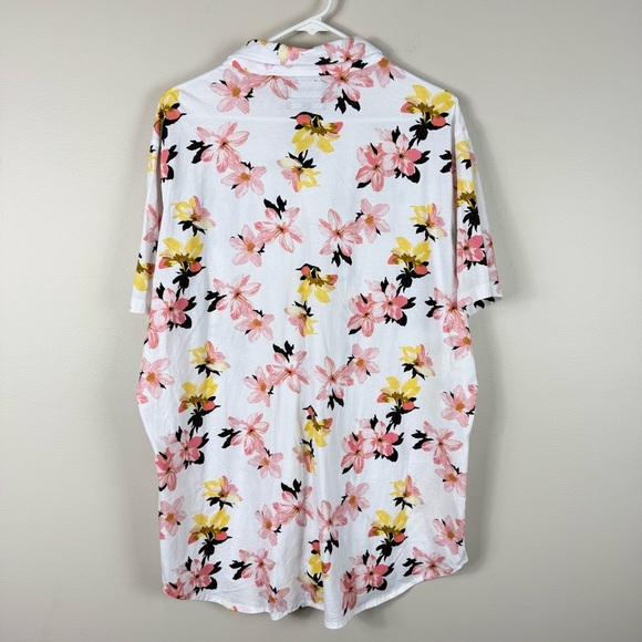 Bonobos Button Down Mens XXL Top Floral Slim Fit Pink White Yellow Shirt - Picture 2 of 5